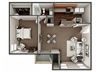 1 bedroom 1 bathroom floor plan 1 bedroom 1 bathroom floor plan at River Crossing Apartments, Thunderbolt, GA, 31404